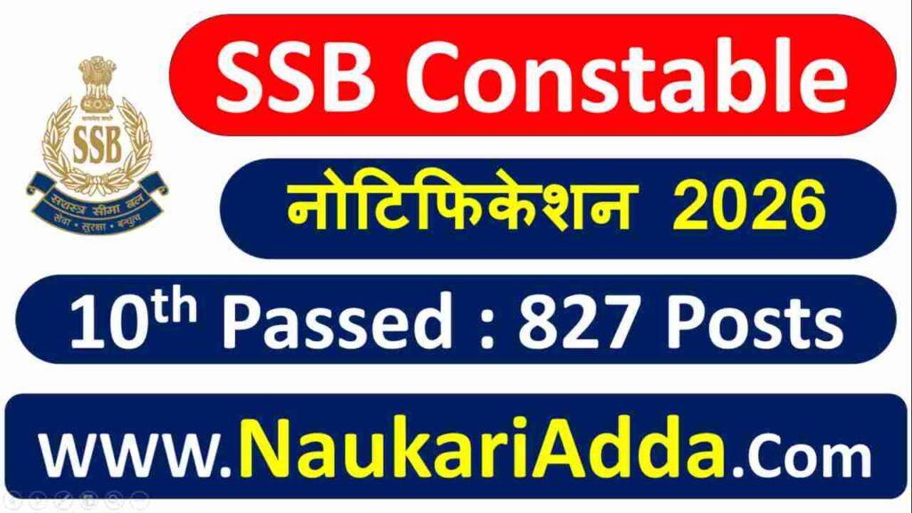 SSB Constable Tradesman Recruitment 2026