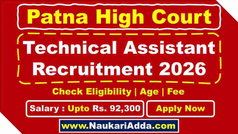 Patna High Court Technical Assistent Recruitment 2026 Naukari adda
