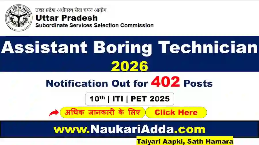 UPSSSC Assistant Boring Technician 2026 Naukari Adda