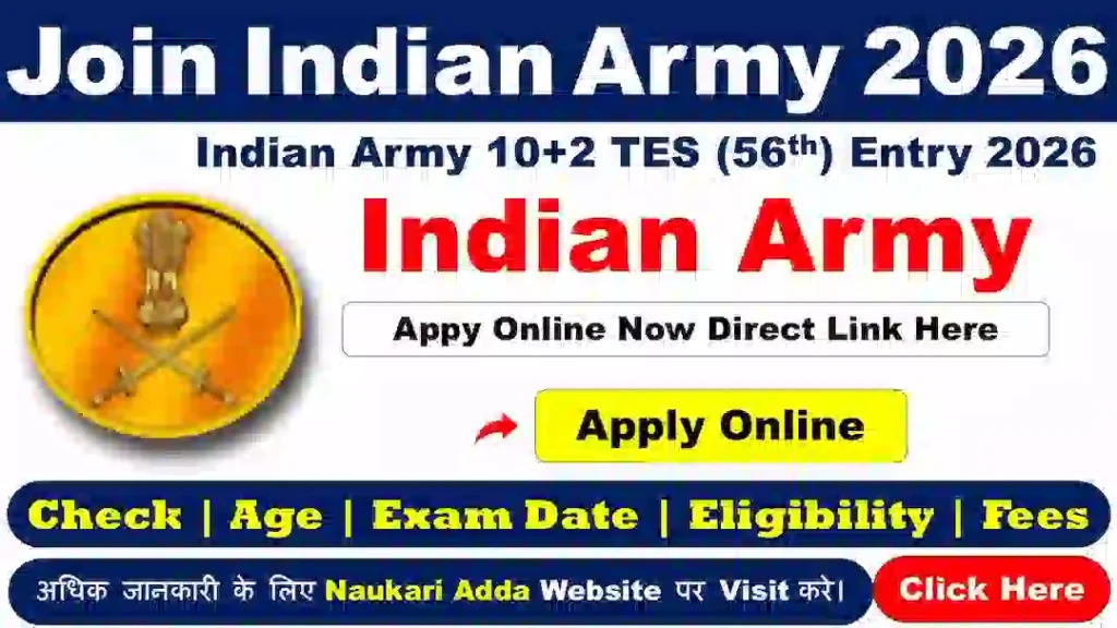 Army 10 + 2 TES 2026 Online Form Naukari Adda