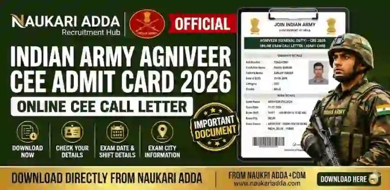 Indian Army Agniveer CEE Admit Card 2026 Naukari Adda