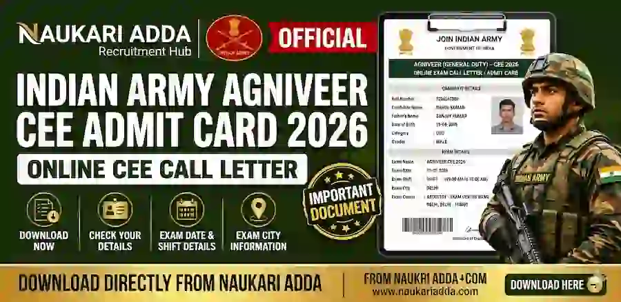 Indian Army Agniveer CEE Admit Card 2026 Naukari Adda